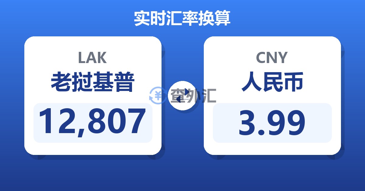12,807老挝基普兑人民币