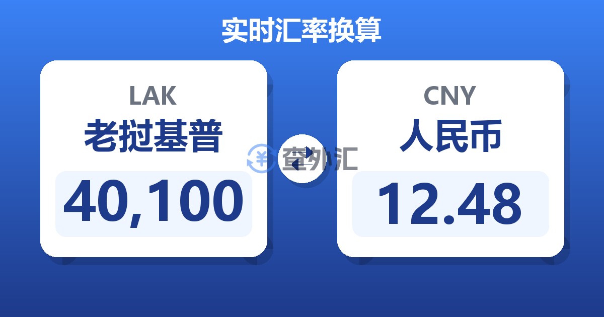 40,100老挝基普兑人民币