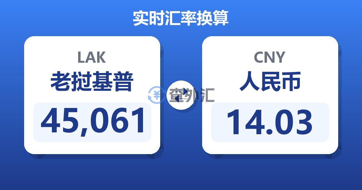 45,061老挝基普兑人民币