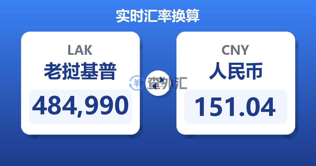 484,990老挝基普兑人民币