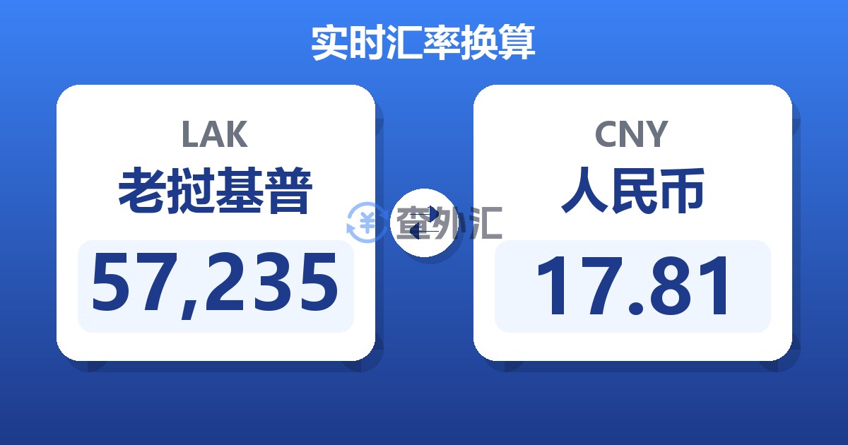 57,235老挝基普兑人民币