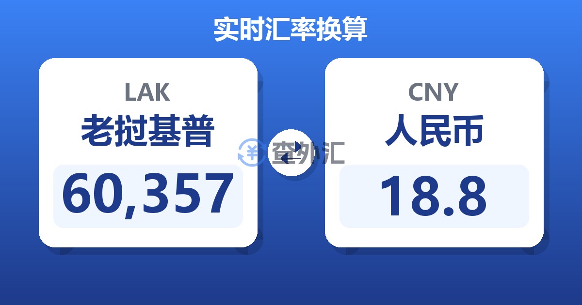 60,357老挝基普兑人民币