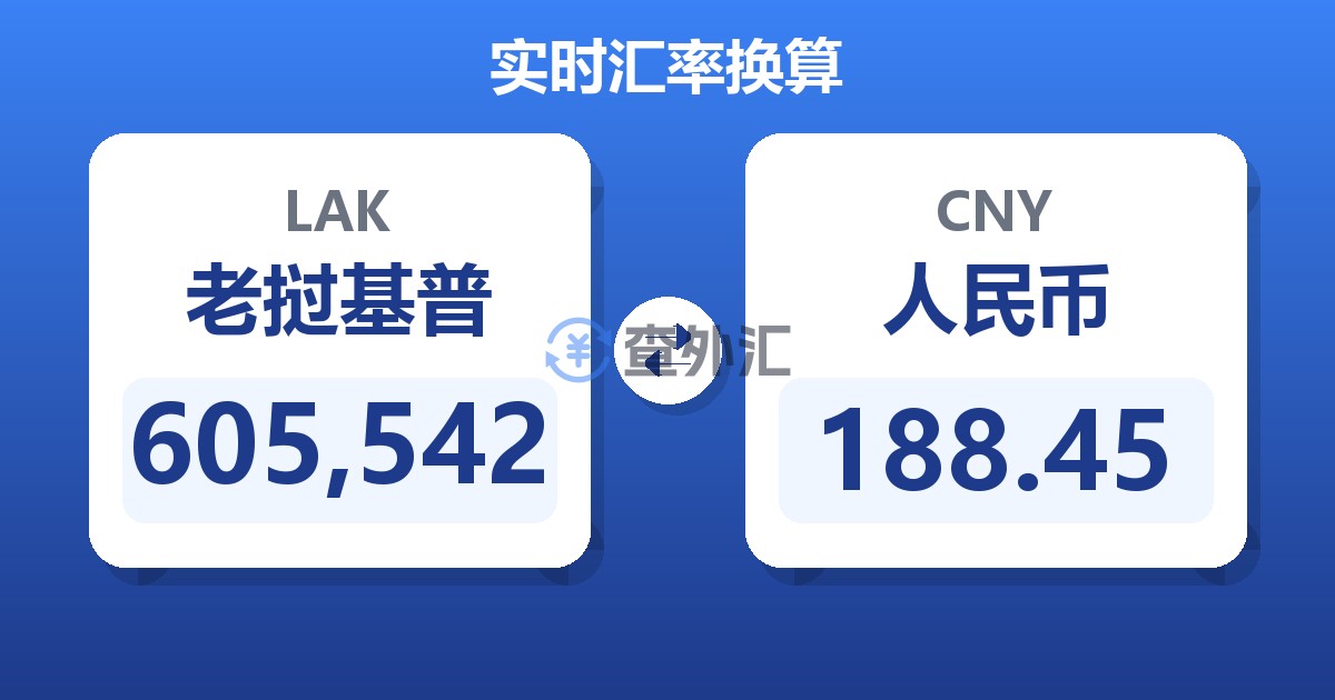 605,542老挝基普兑人民币
