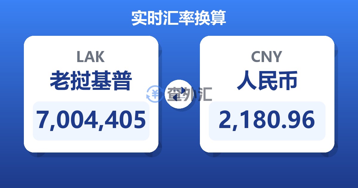 7,004,405老挝基普兑人民币