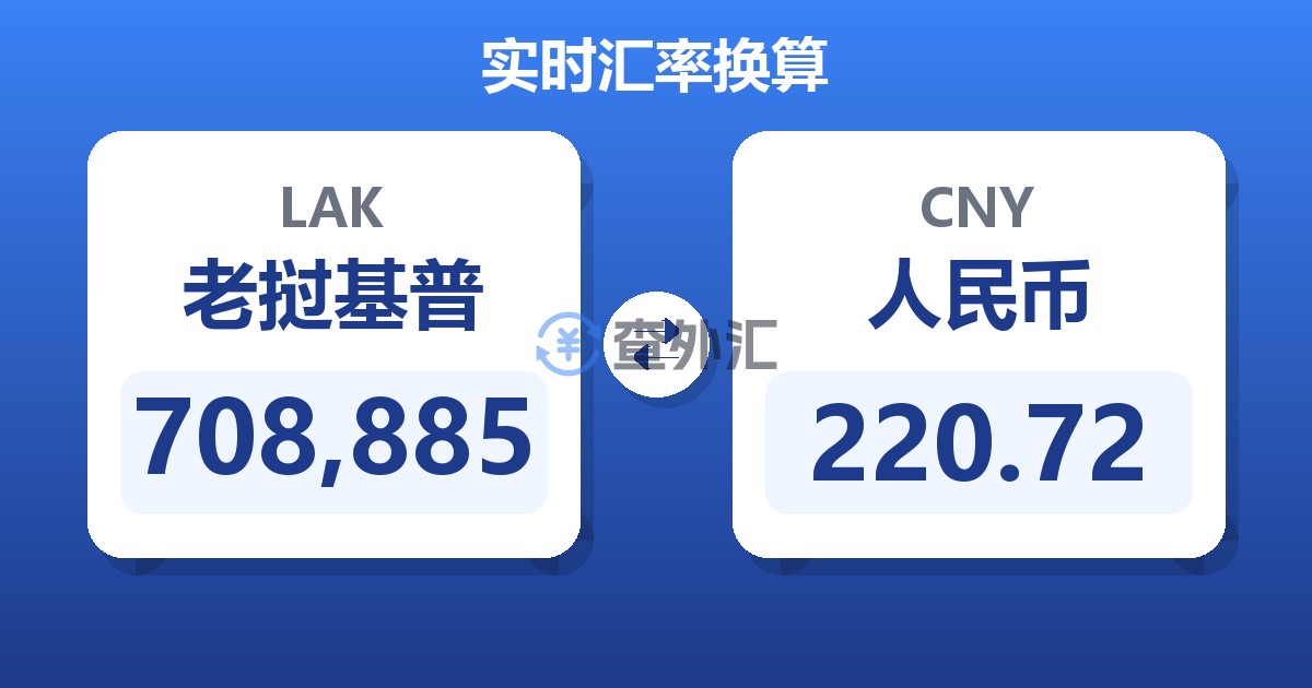 708,885老挝基普兑人民币
