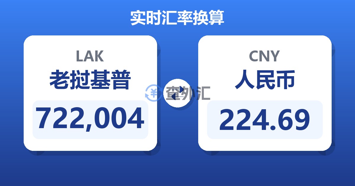 722,004老挝基普兑人民币