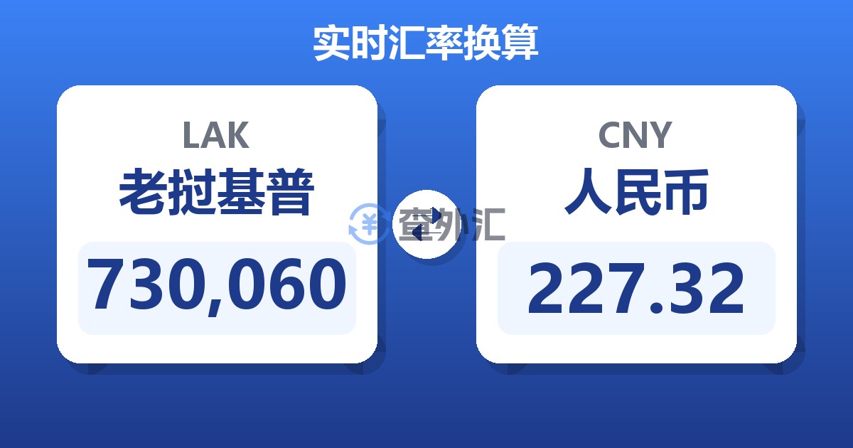 730,060老挝基普兑人民币
