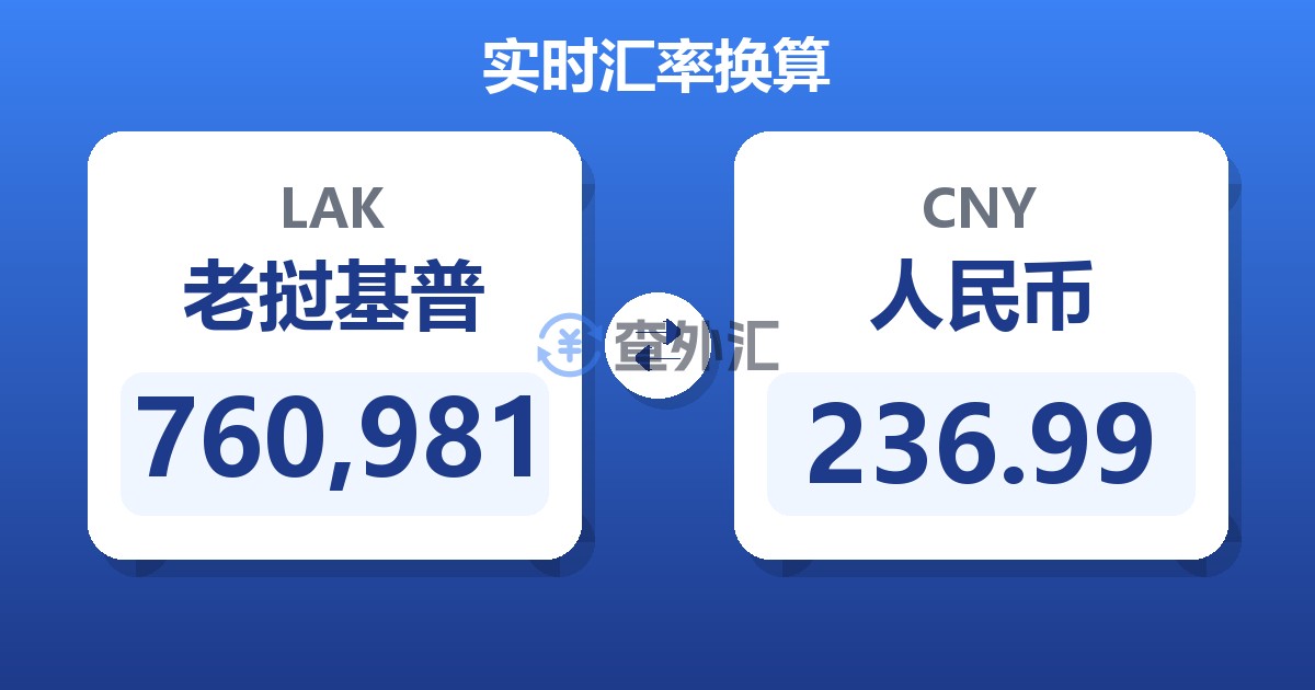 760,981老挝基普兑人民币