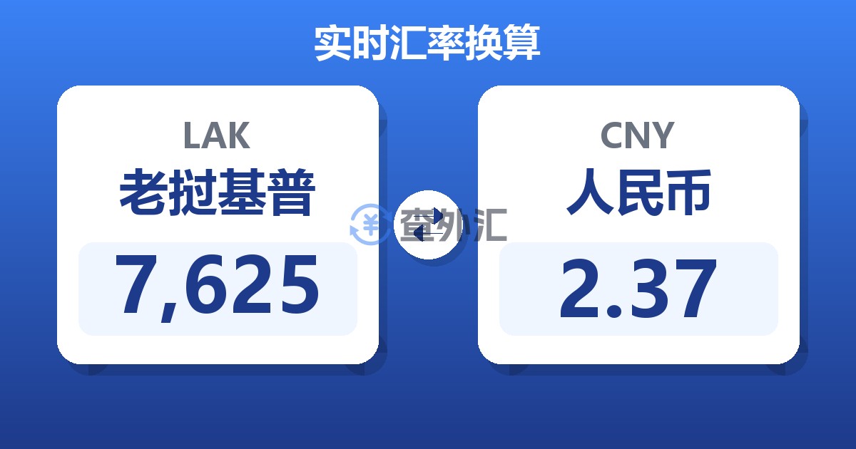 7,625老挝基普兑人民币