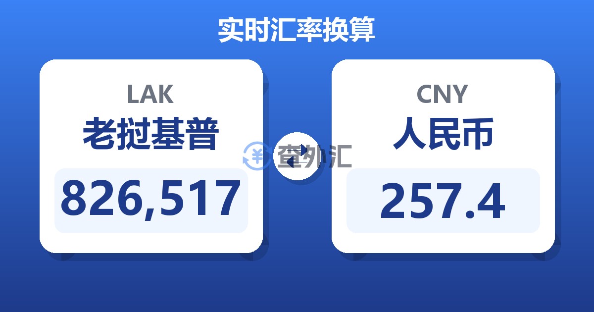 826,517老挝基普兑人民币