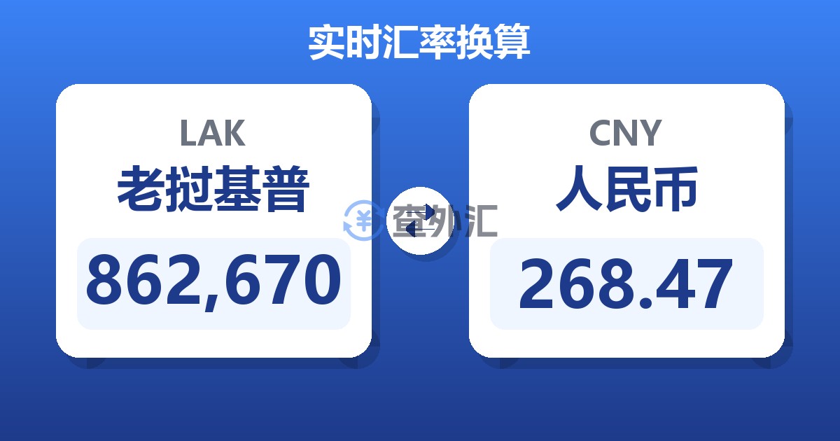 862,670老挝基普兑人民币