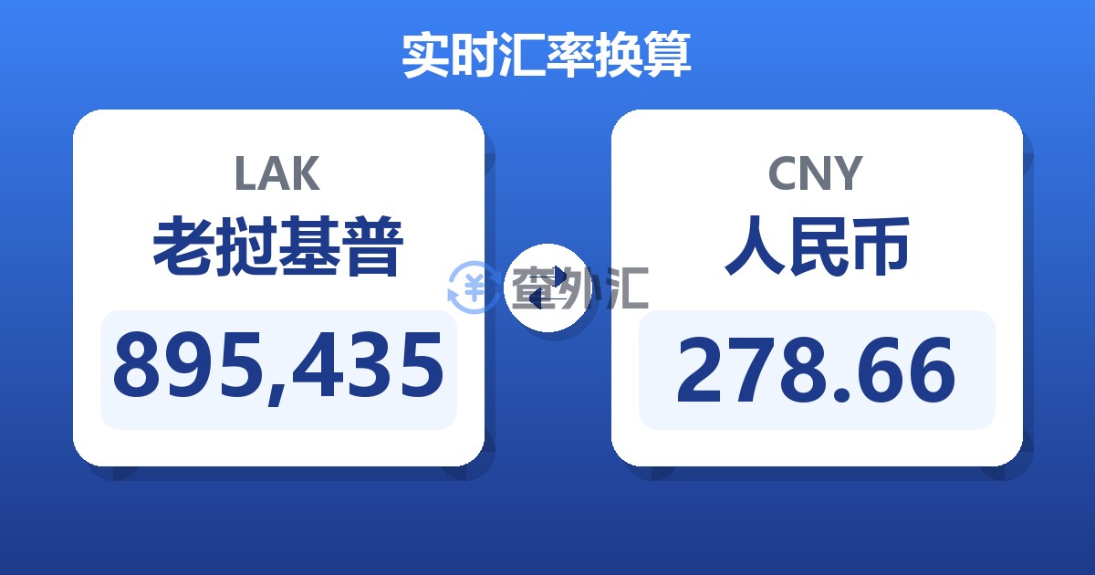 895,435老挝基普兑人民币
