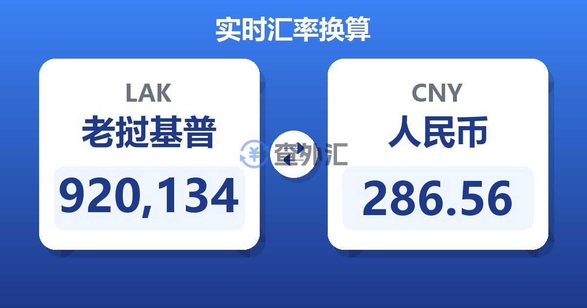 920,134老挝基普兑人民币
