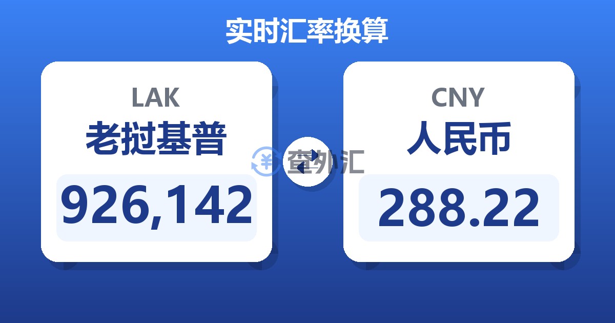 926,142老挝基普兑人民币