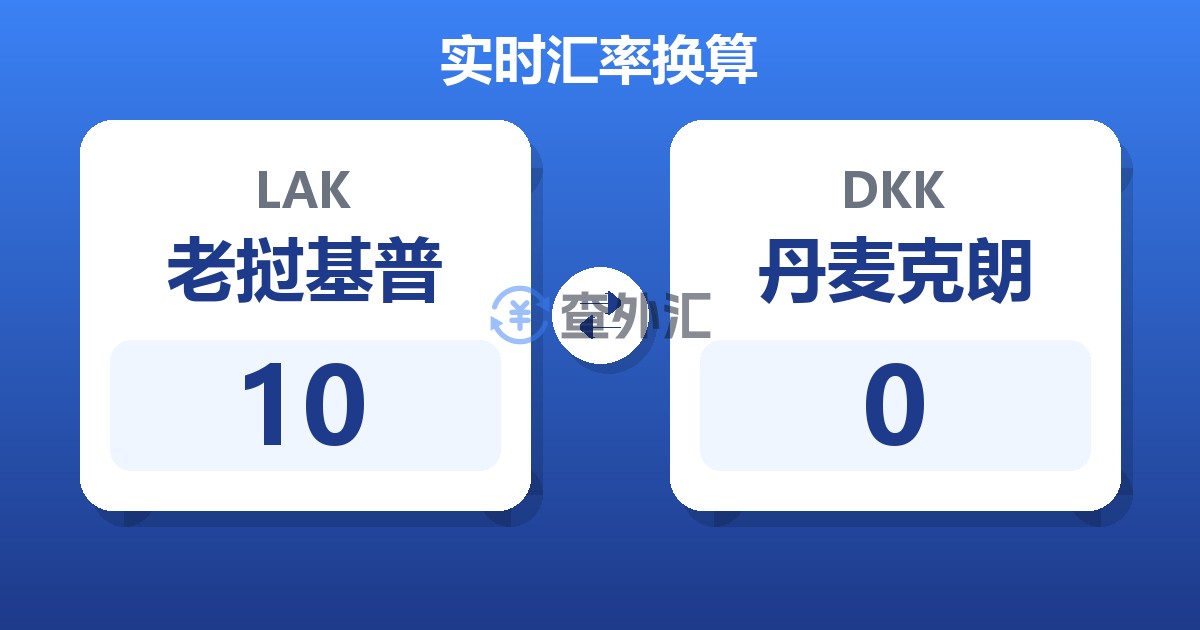 10老挝基普兑丹麦克朗