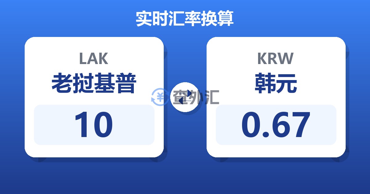 10老挝基普兑韩元