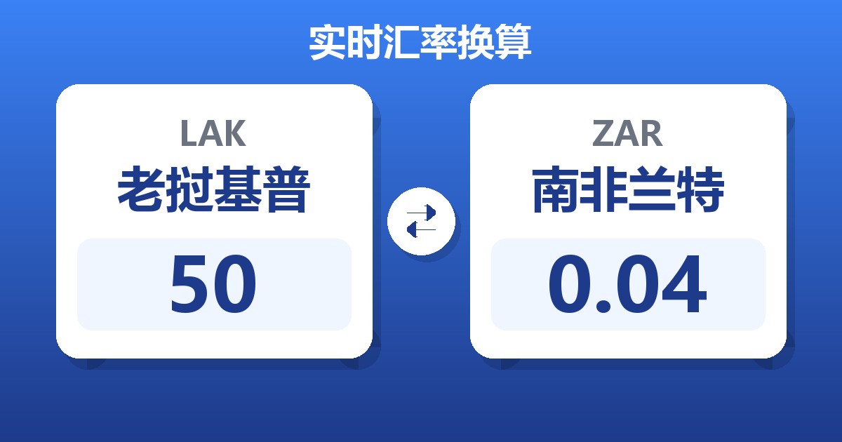 50老挝基普兑南非兰特