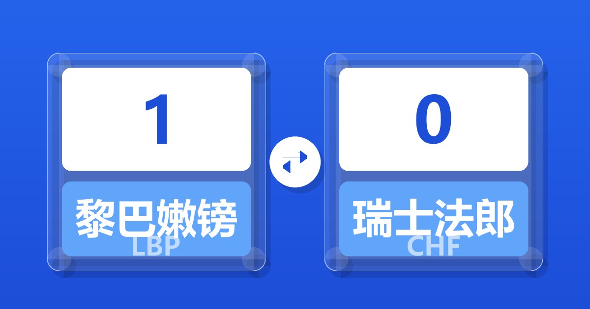 1黎巴嫩镑兑瑞士法郎