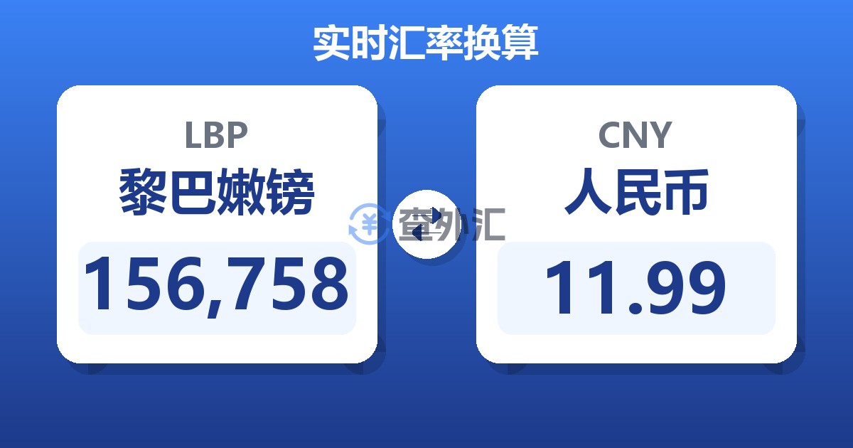156,758黎巴嫩镑兑人民币