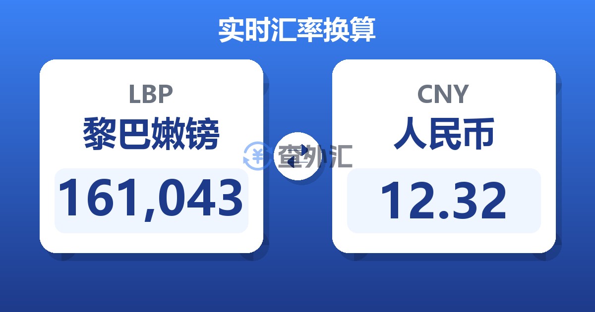 161,043黎巴嫩镑兑人民币