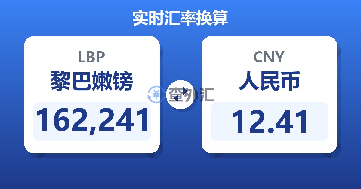 162,241黎巴嫩镑兑人民币