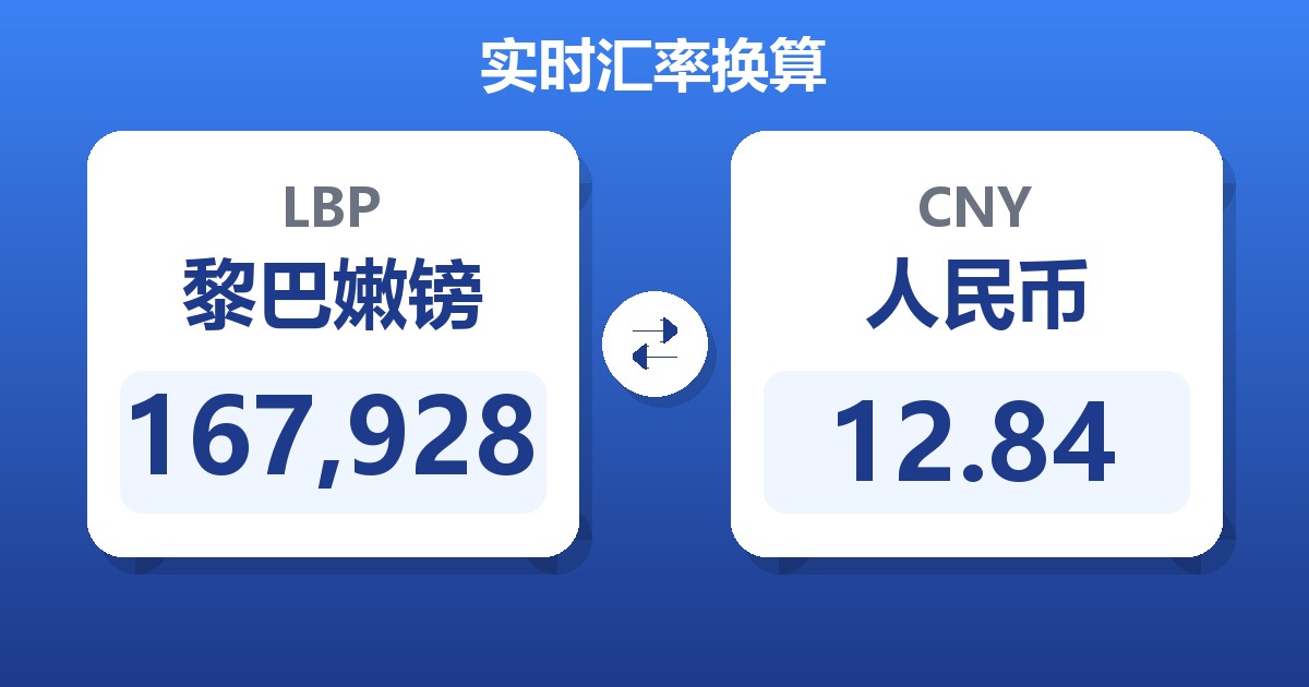 167,928黎巴嫩镑兑人民币