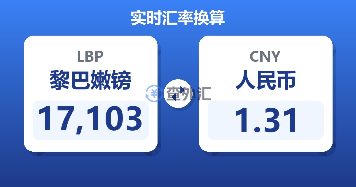 17,103黎巴嫩镑兑人民币