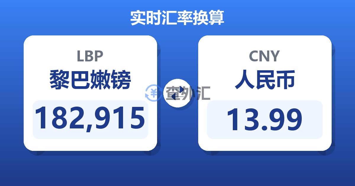 182,915黎巴嫩镑兑人民币