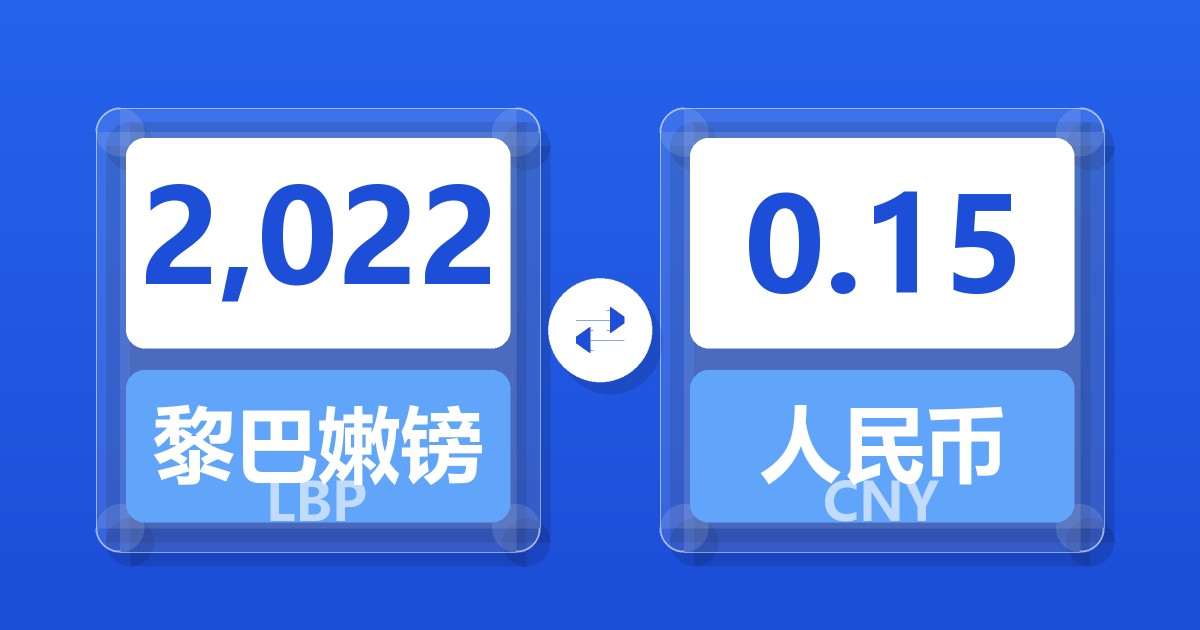 2,022黎巴嫩镑兑人民币