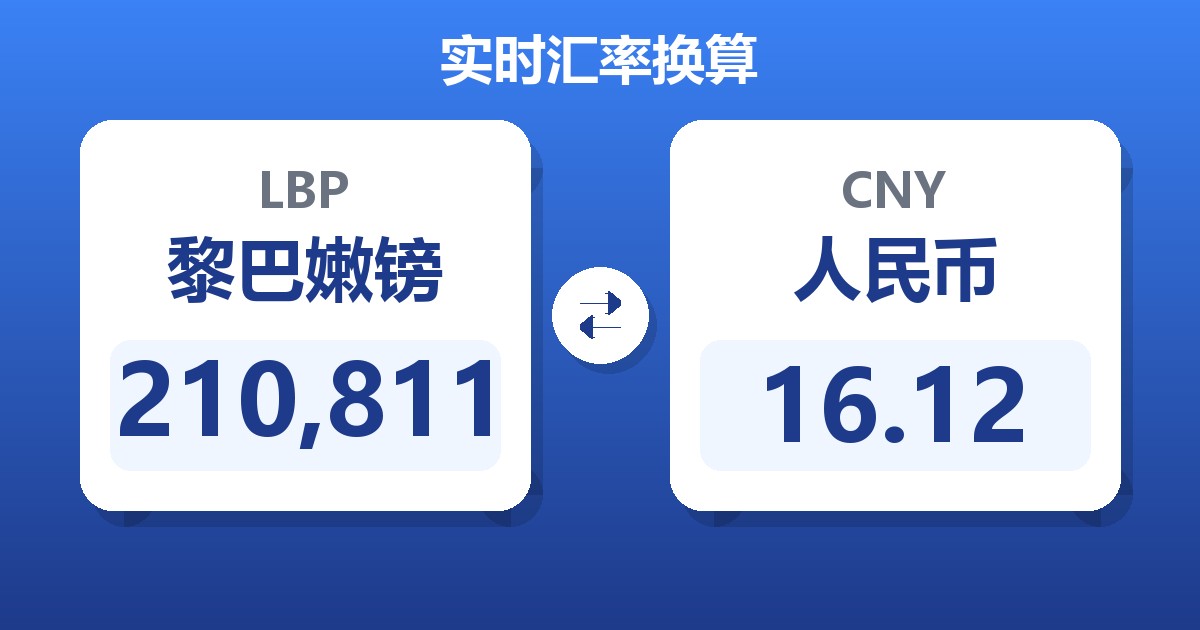 210,811黎巴嫩镑兑人民币