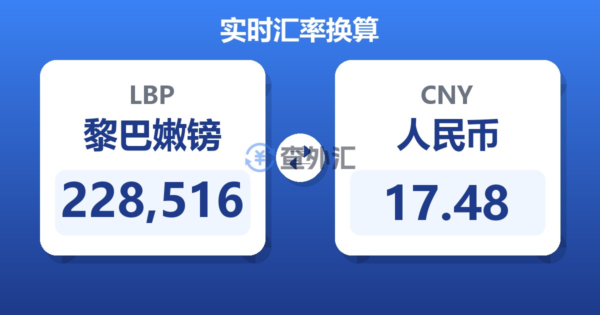 228,516黎巴嫩镑兑人民币