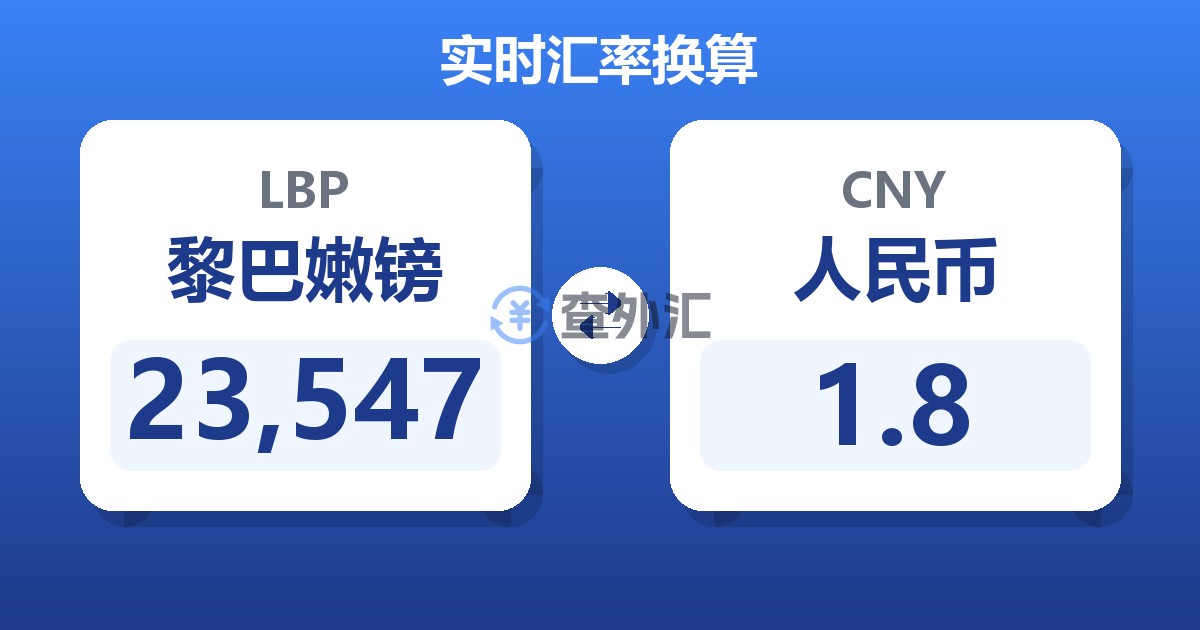 23,547黎巴嫩镑兑人民币