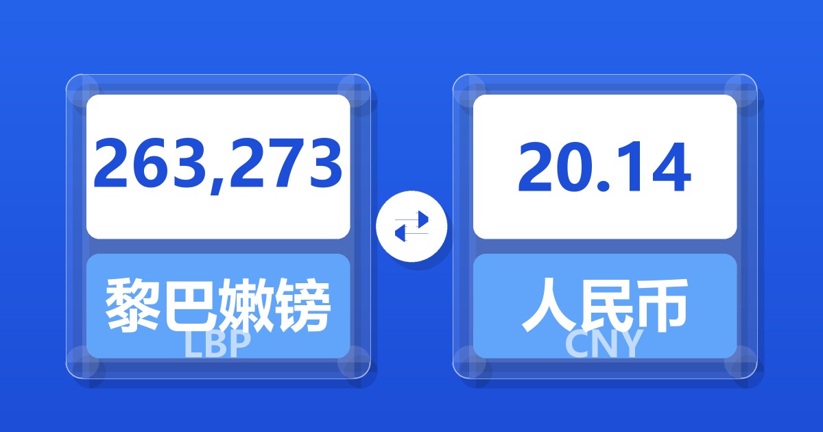 263,273黎巴嫩镑兑人民币