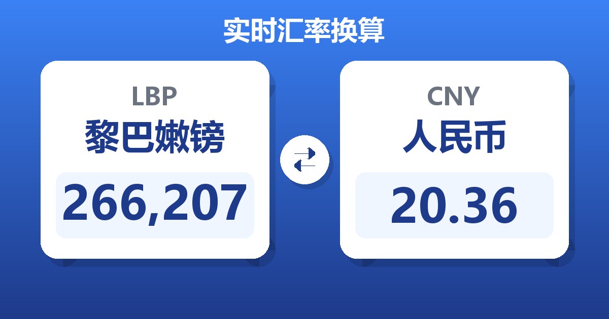 266,207黎巴嫩镑兑人民币