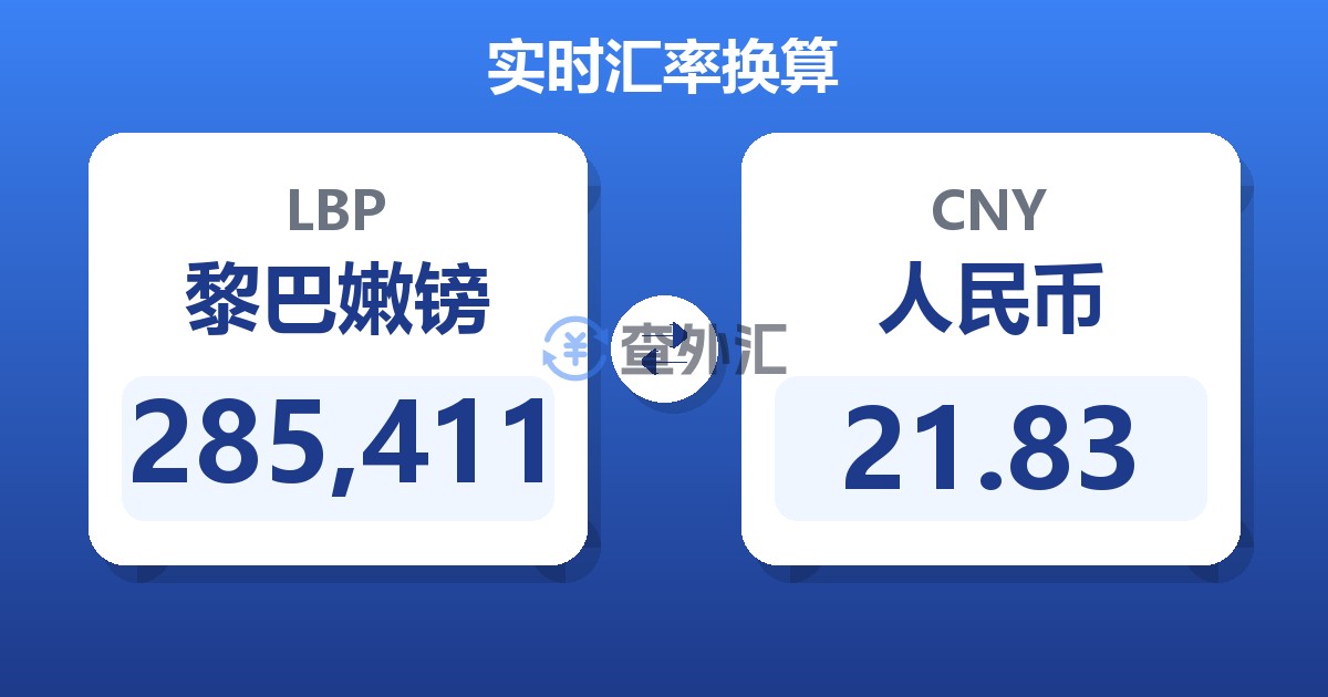 285,411黎巴嫩镑兑人民币