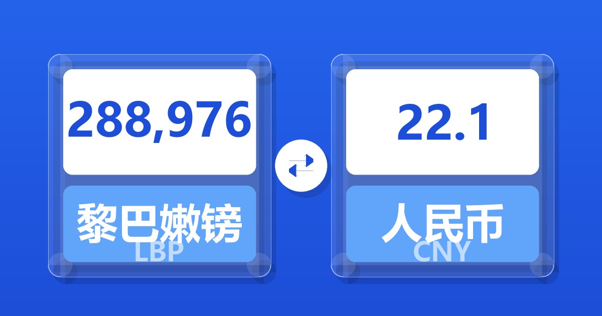 288,976黎巴嫩镑兑人民币