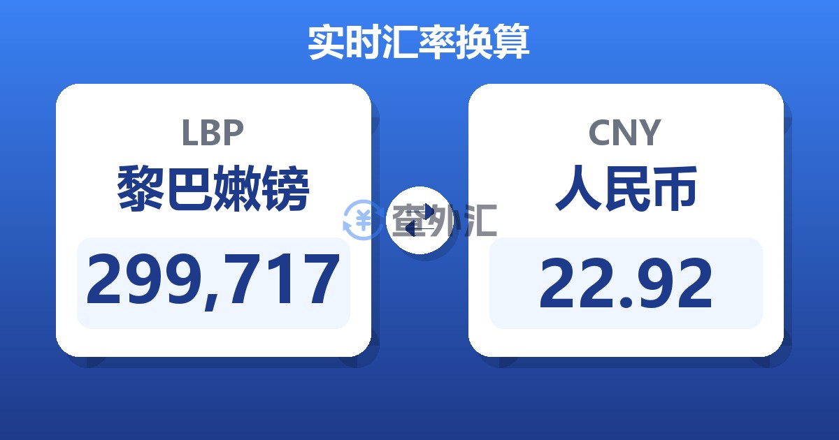 299,717黎巴嫩镑兑人民币