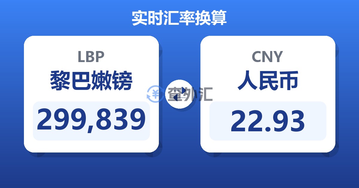 299,839黎巴嫩镑兑人民币