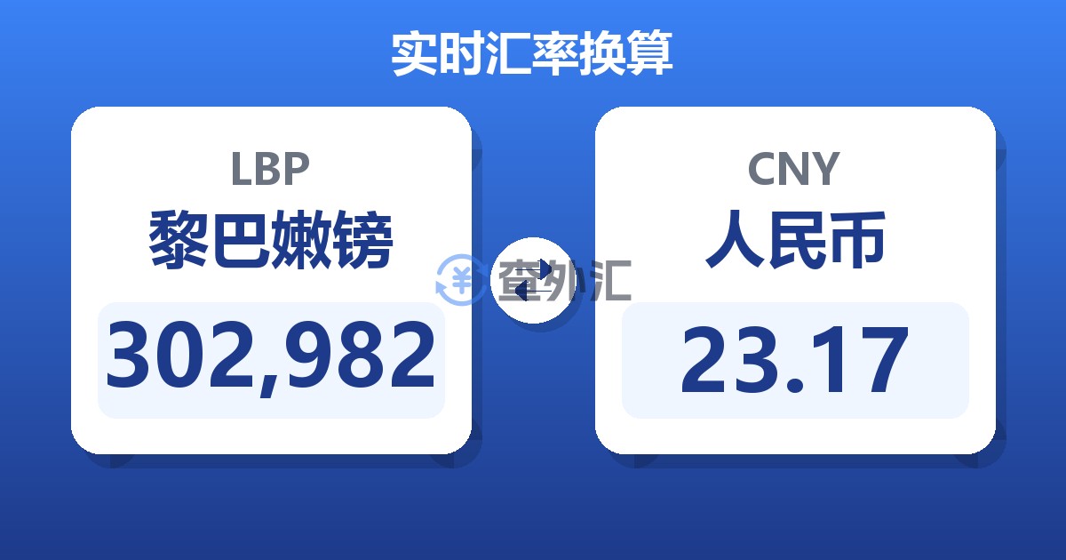 302,982黎巴嫩镑兑人民币