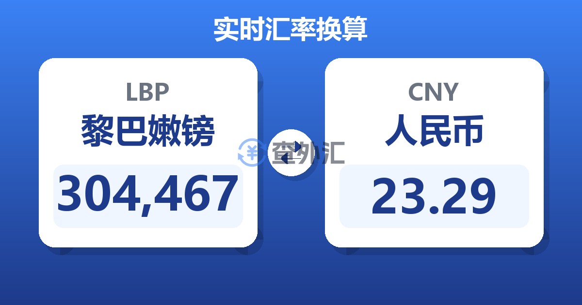304,467黎巴嫩镑兑人民币