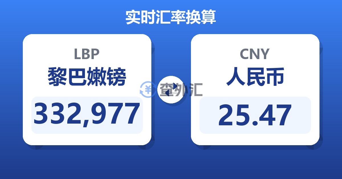 332,977黎巴嫩镑兑人民币