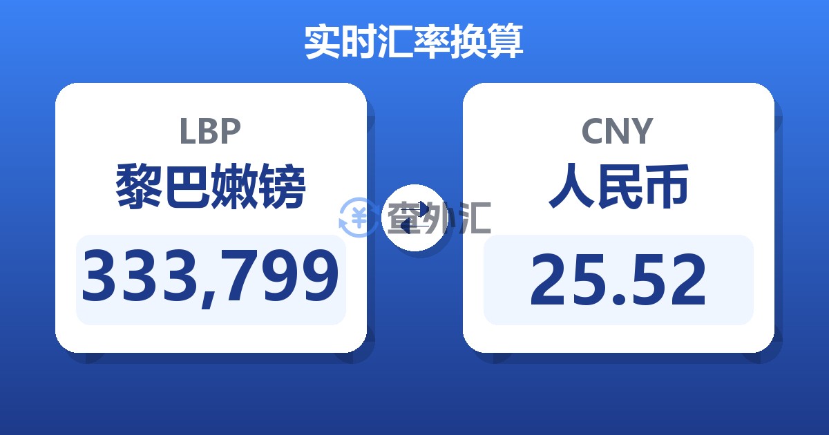 333,799黎巴嫩镑兑人民币