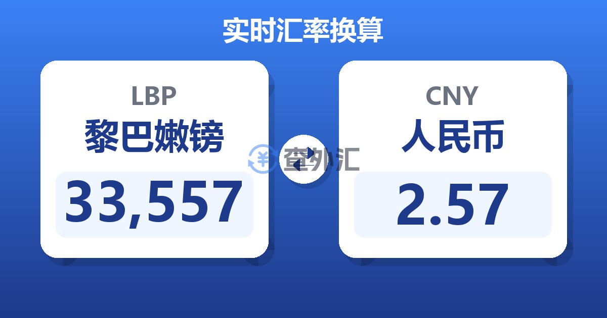 33,557黎巴嫩镑兑人民币