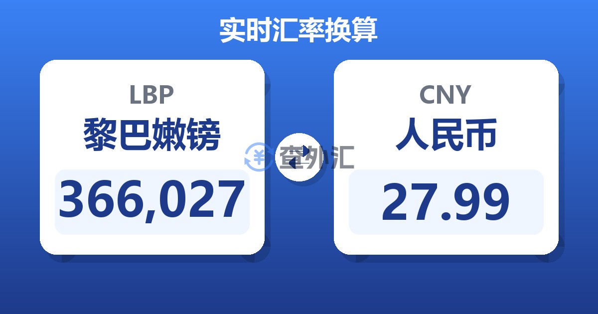 366,027黎巴嫩镑兑人民币