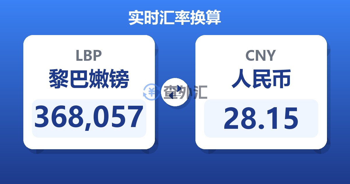 368,057黎巴嫩镑兑人民币