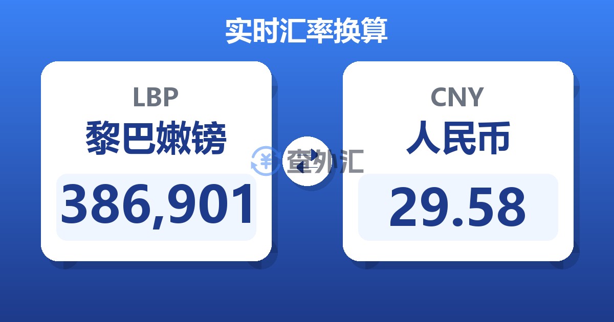 386,901黎巴嫩镑兑人民币