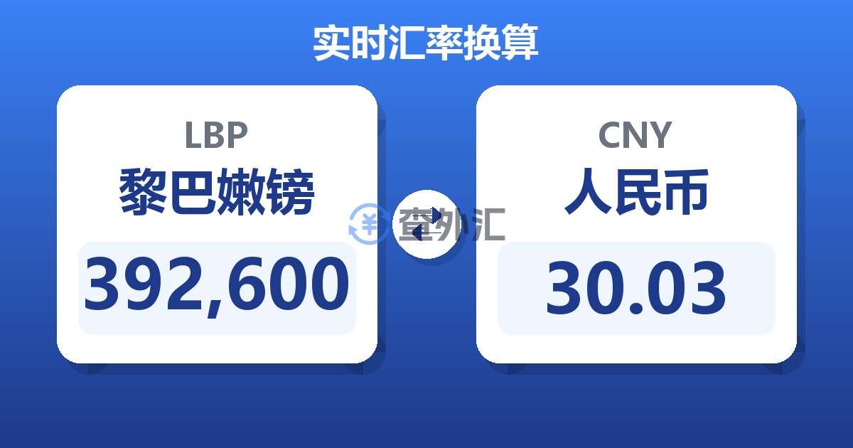 392,600黎巴嫩镑兑人民币