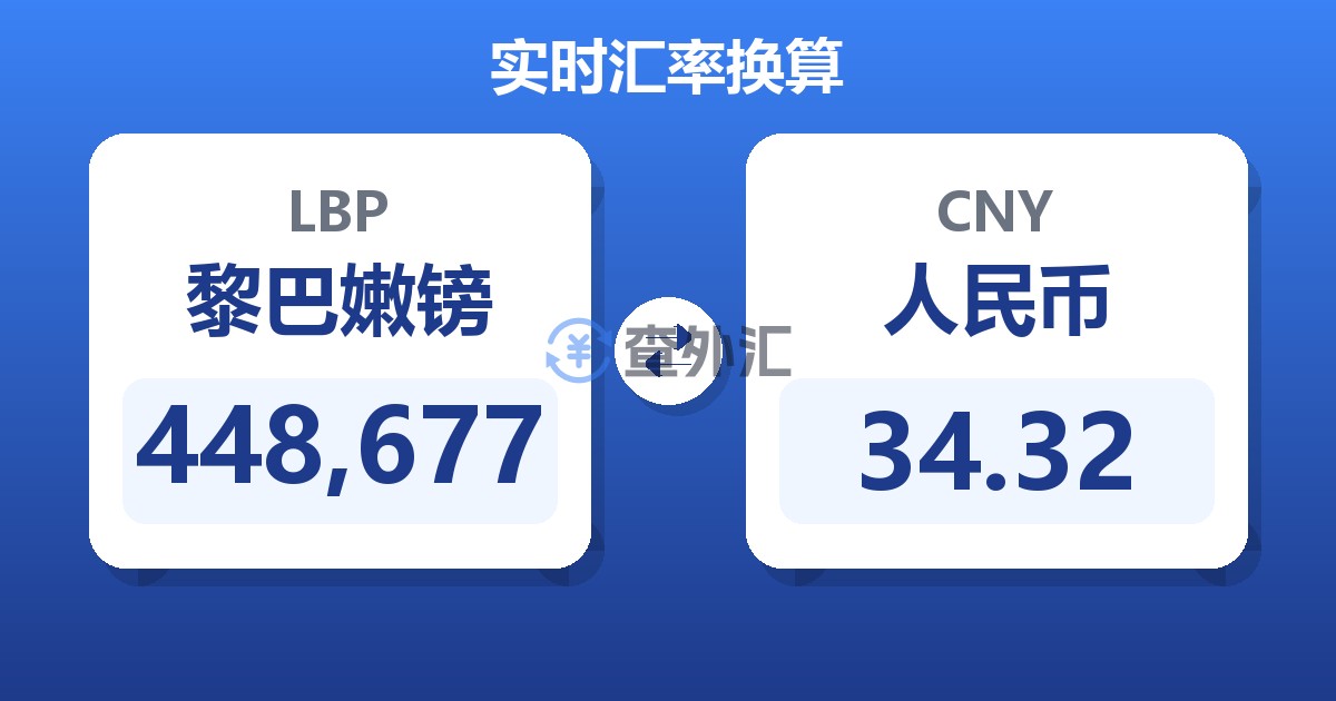448,677黎巴嫩镑兑人民币
