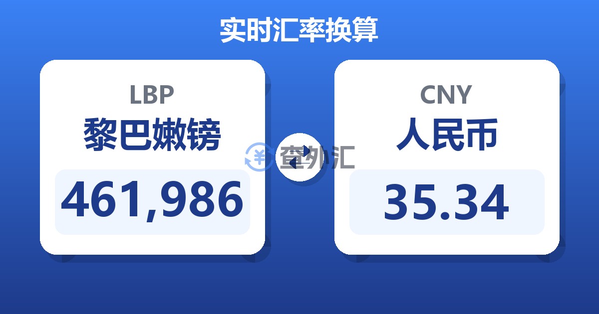 461,986黎巴嫩镑兑人民币
