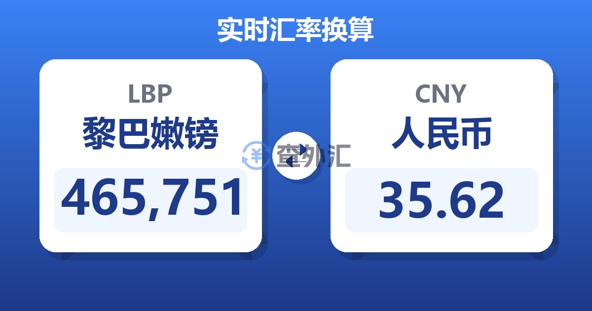 465,751黎巴嫩镑兑人民币